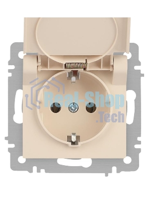 Розетка Intro Accent 6-203-02 2P+E Schuko с крышкой 16А-250В IP20 СУ сл.кость Б0063716