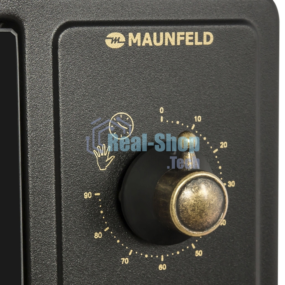 Мини-печь Maunfeld Мини-печь Maunfeld/ ширина 60 см, механическое управление, 45 л,конвекция, черный+стекло,фурнитура бронза