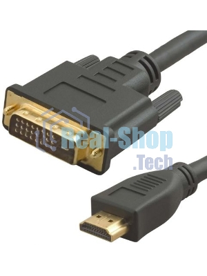 Кабель аудио-видео Lazco WH-141 HDMI (m)/DVI-D(m) 15м. позолоченные контакты черный (WH-141(15M))