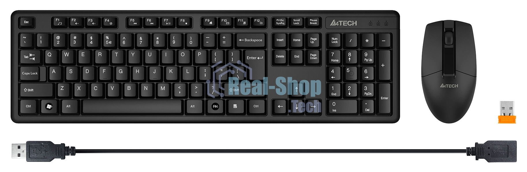 Комплект клавиатура + мышь A4Tech 3330N клав:черный мышь:черный USB беспроводная Multimedia