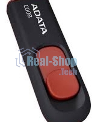 Флешка USB ADATA С008 (AC008-64G-RKD), 64Gb, USB 2.0, R/W 15/5, черный/красный