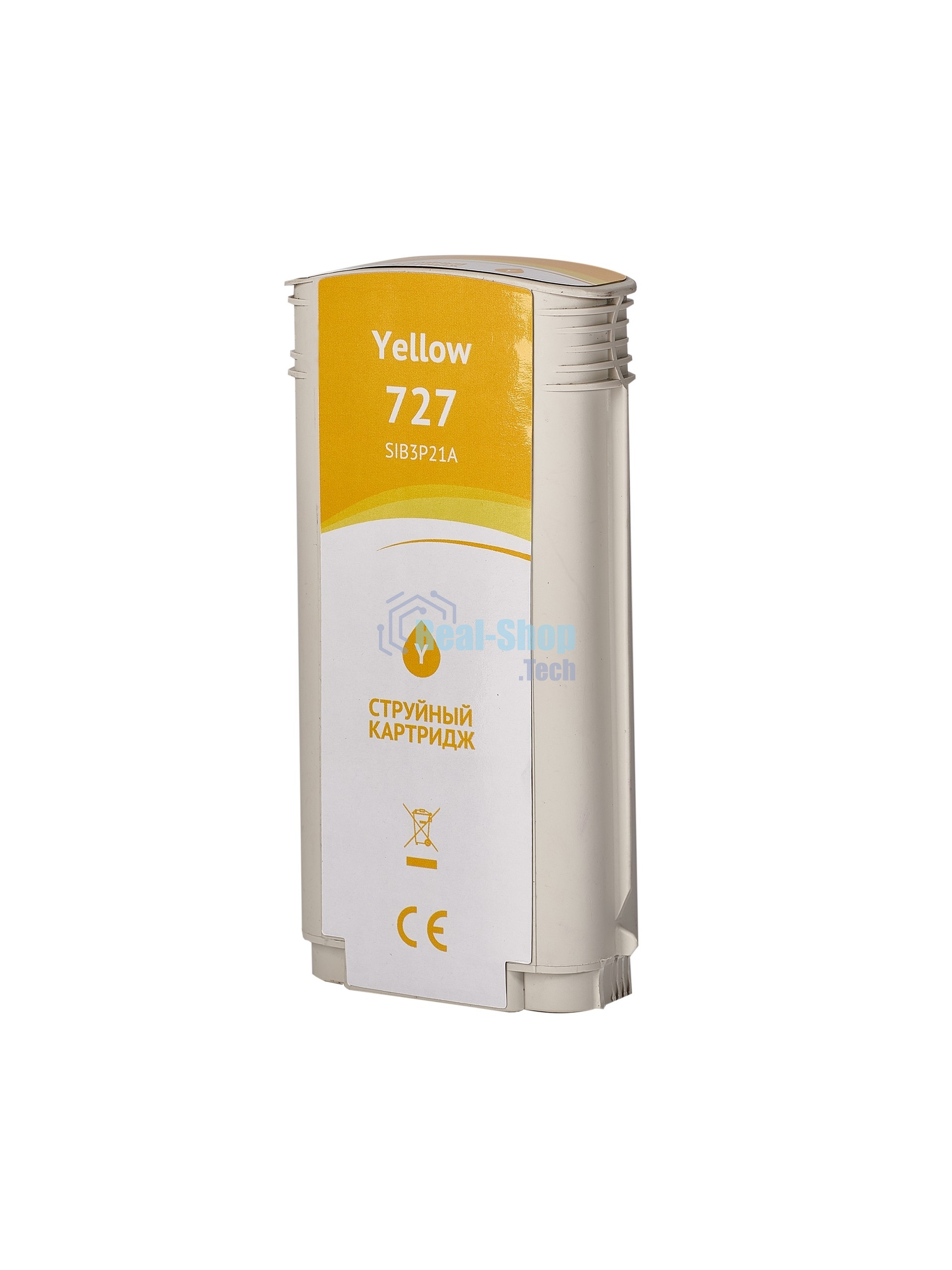 Картридж струйный Sakura B3P21A (№727 Yellow) для HP, желтый, 130 мл.