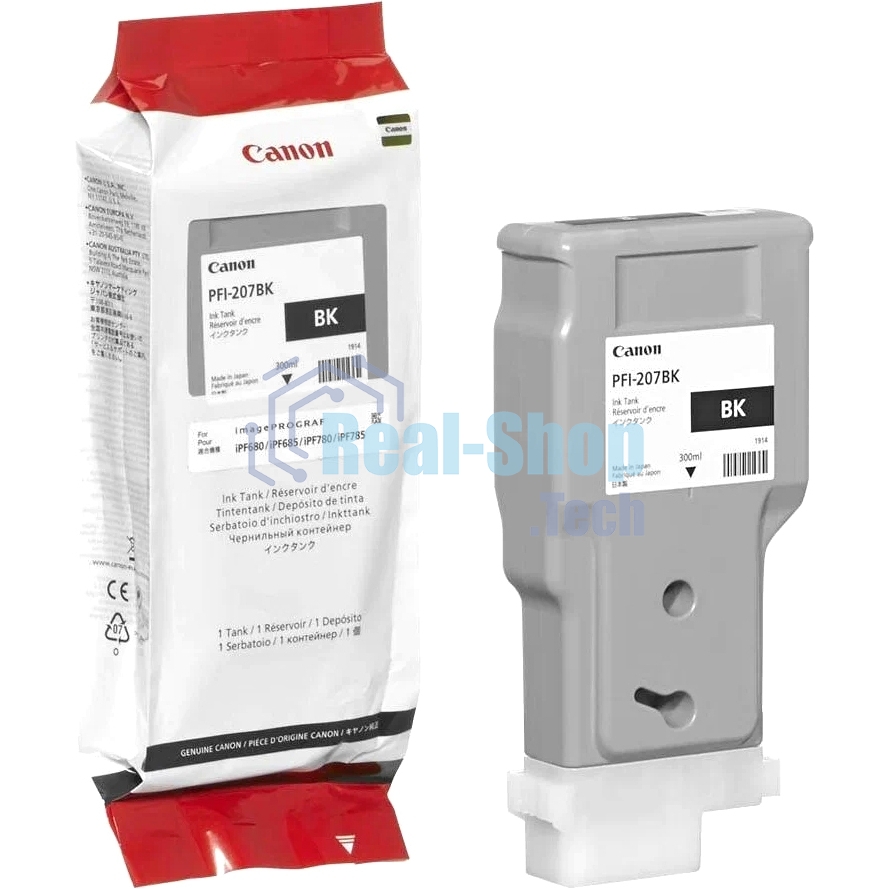 Картридж струйный Canon PFI-207 BK (8789B001) черный (300 мл) для Canon imagePROGRAPH iPF680, 685, 780, 785