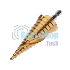 Сверло по металлу ступенчатое Kranz ТИТАН 4,0-32,0 мм 102 мм 65 HRC Р6М5 TiN