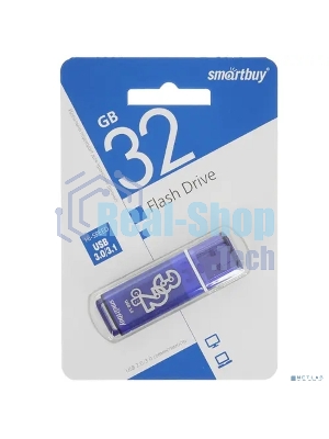 Флешка USB Smartbuy Glossy series Blue (SB32 GbGS-DB), 32Gb, USB 3.0, R/W 75/25, темно-синий