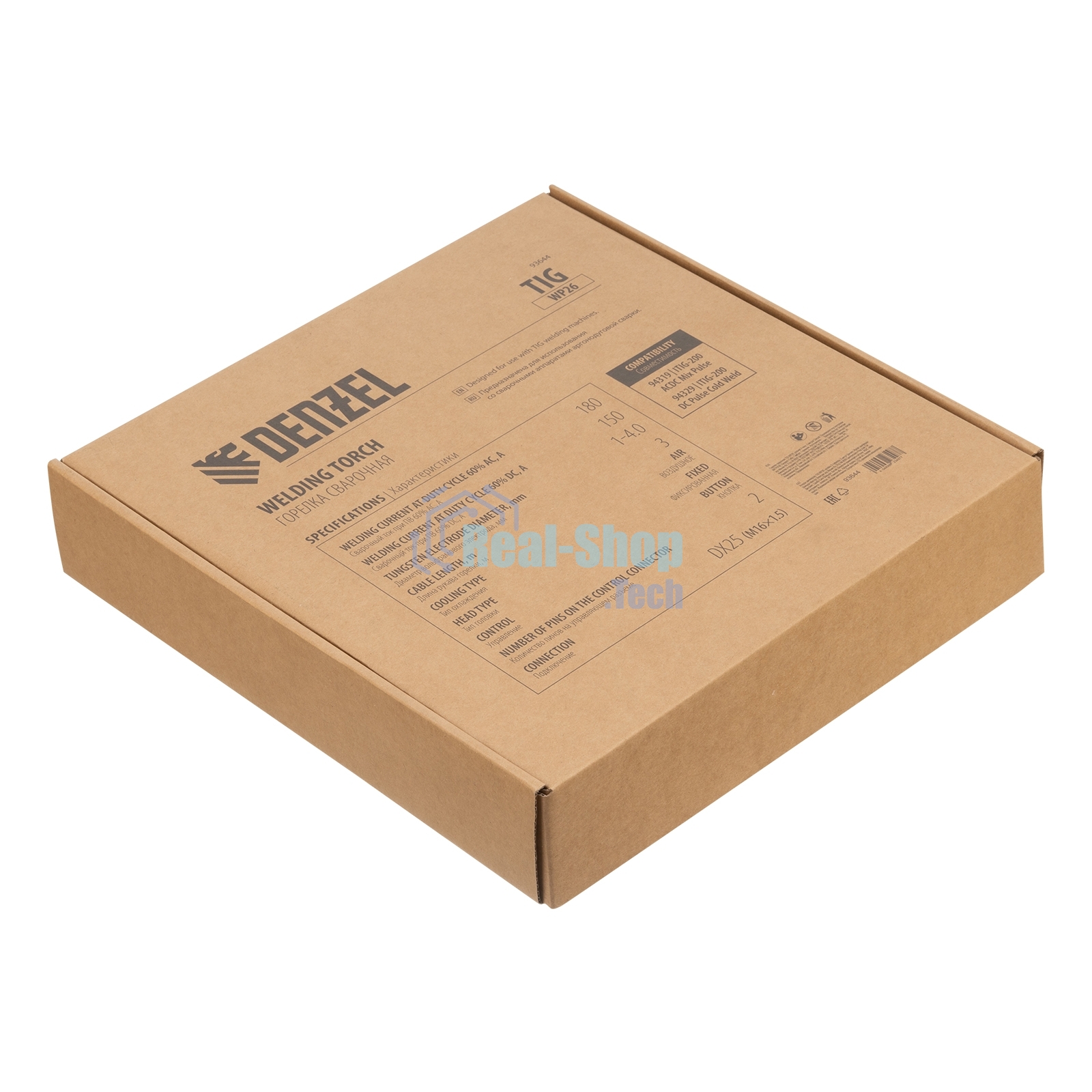 Горелка сварочная Denzel TIG WP26, разъем 2 пина, 3 метра