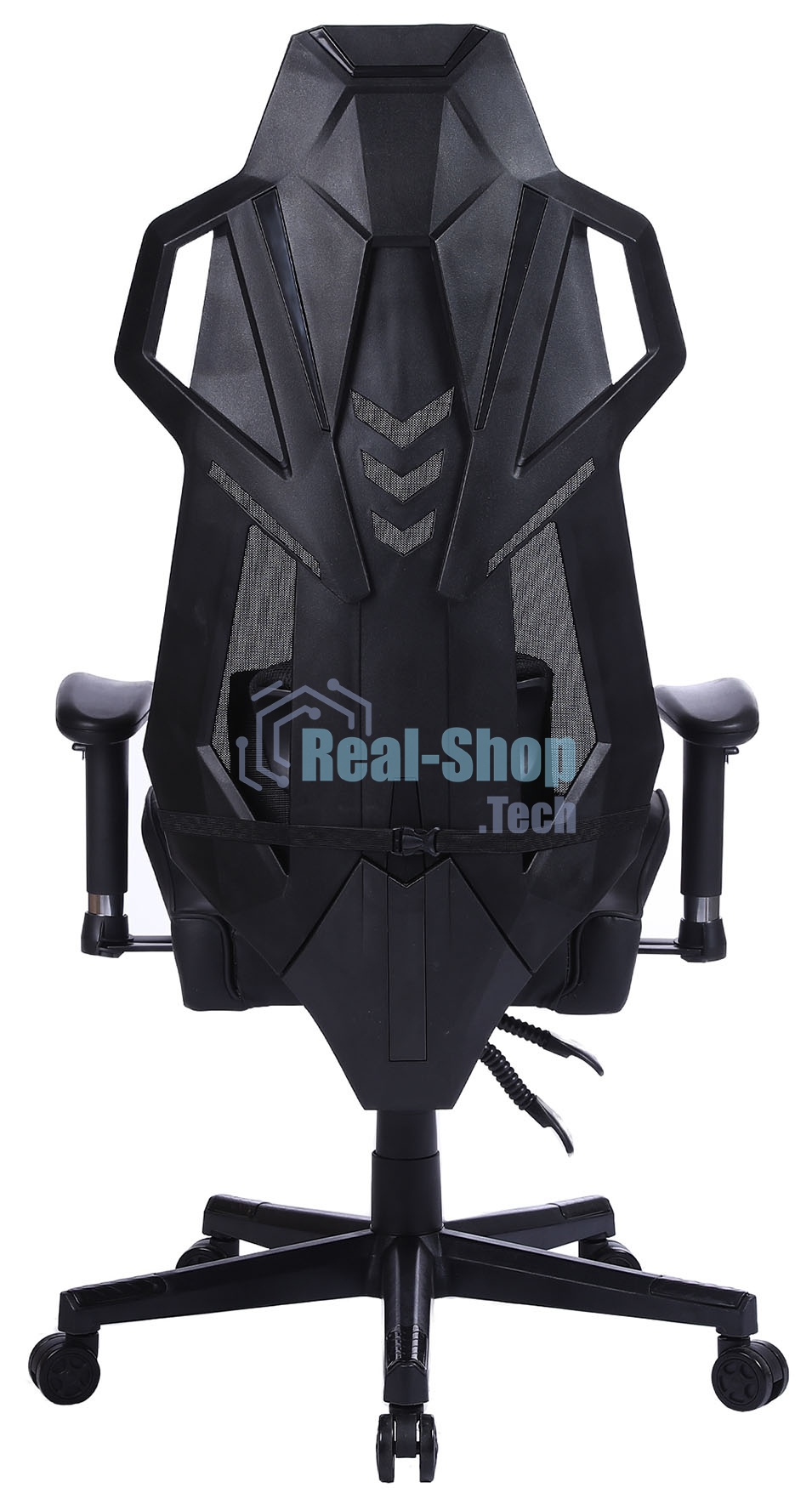 Кресло игровое Cactus CS-CHR-090BL черный, сиденье черный, эко.кожа, крестовина пластик, пластик черный