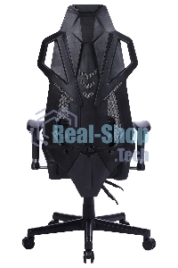 Кресло игровое Cactus CS-CHR-090BL черный, сиденье черный, эко.кожа, крестовина пластик, пластик черный