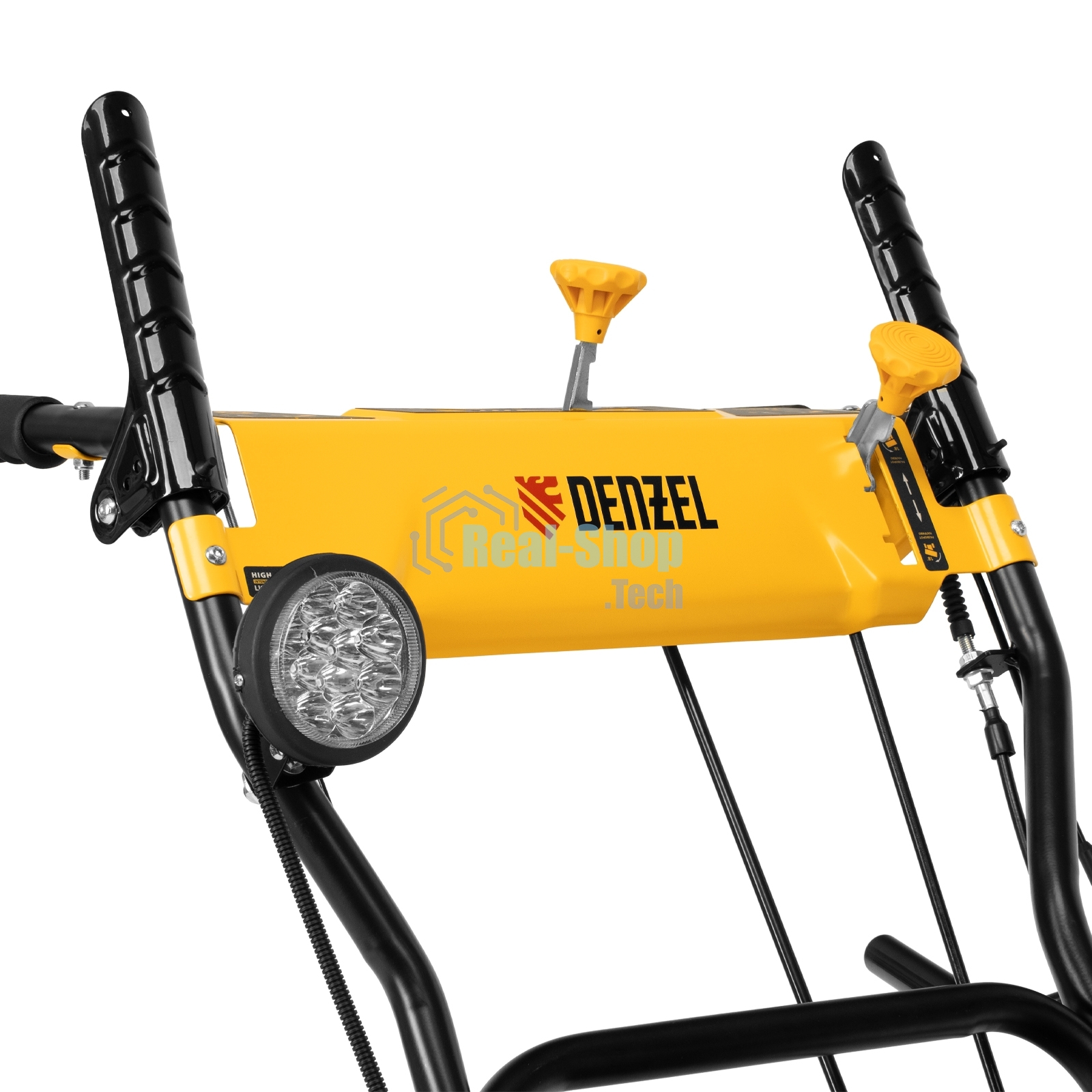 Гибридная снегоуборочная машина с функц. подметания Denzel SWB-800, 212 сс, руч. старт, 2 насадки