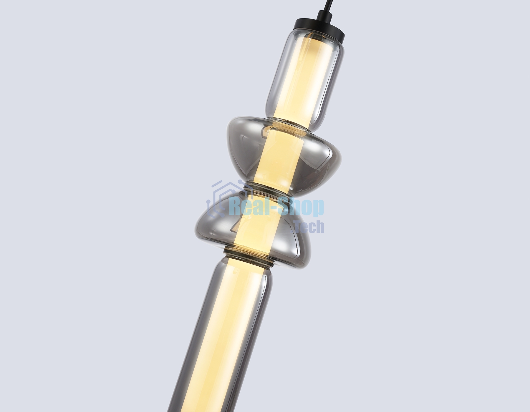 Подвесной светодиодный светильник Ambrella light LH11026/3 BK/SM черный/дымчатый 40W 3000K D380*1720