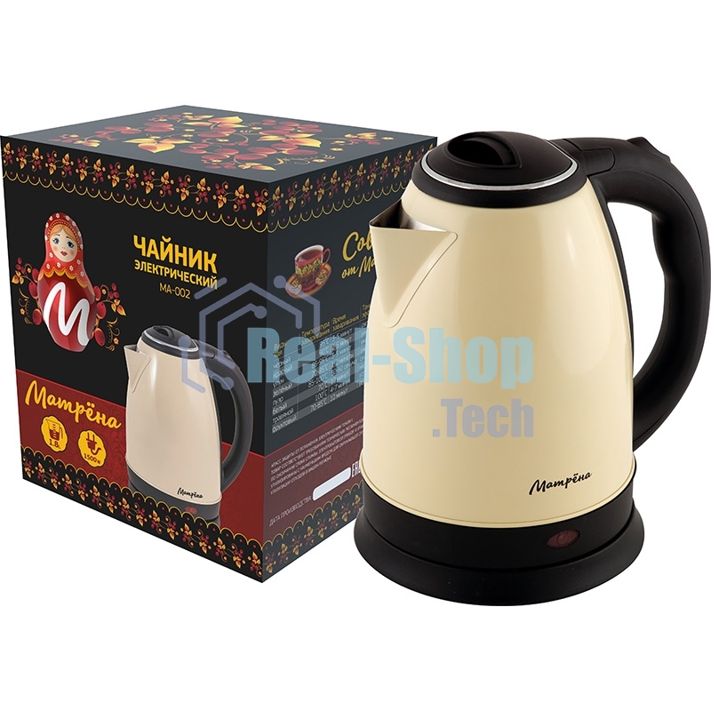 Чайник электрический Матрена MA-002 электрический (1,8 л) стальной бежевый