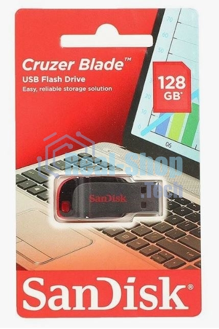 Флешка USB 128Gb SanDisk CZ50 Cruzer Blade, USB 2.0