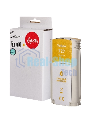 Картридж струйный Sakura B3P21A (№727 Yellow) для HP, желтый, 130 мл.