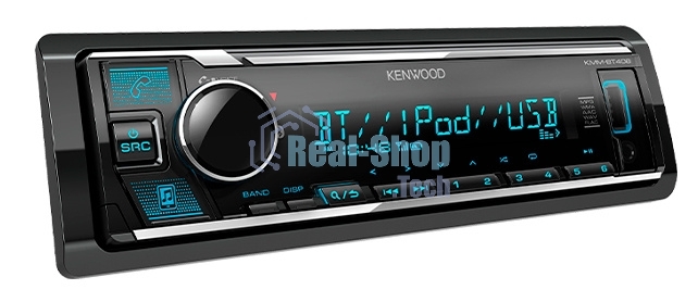 Автомагнитола Kenwood KMM-BT408, 1 DIN, Bluetooth, USB Type-A, AUX, съёмная панель