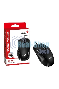 Мышь проводная Genius DX-101 черный, 1200 dpi, USB, кнопки - 3