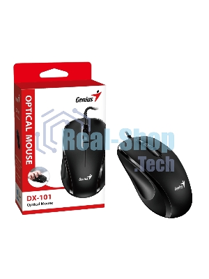 Мышь проводная Genius DX-101 черный, 1200 dpi, USB, кнопки - 3