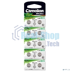 Батарейка для часов Camelion G13 BL-10 Mercury Free (0%Hg), 357A/LR44/A76) 1.5 В (блистер, 10 шт. в уп-ке)