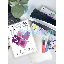 Пленка для ламинирования ГЕЛЕОС, А4, 100 мкм 60 шт./Пленка для ламинирования A4, 216х303 (100 мкм) глянцевая 60 шт, Гелеос LPA4-100-60