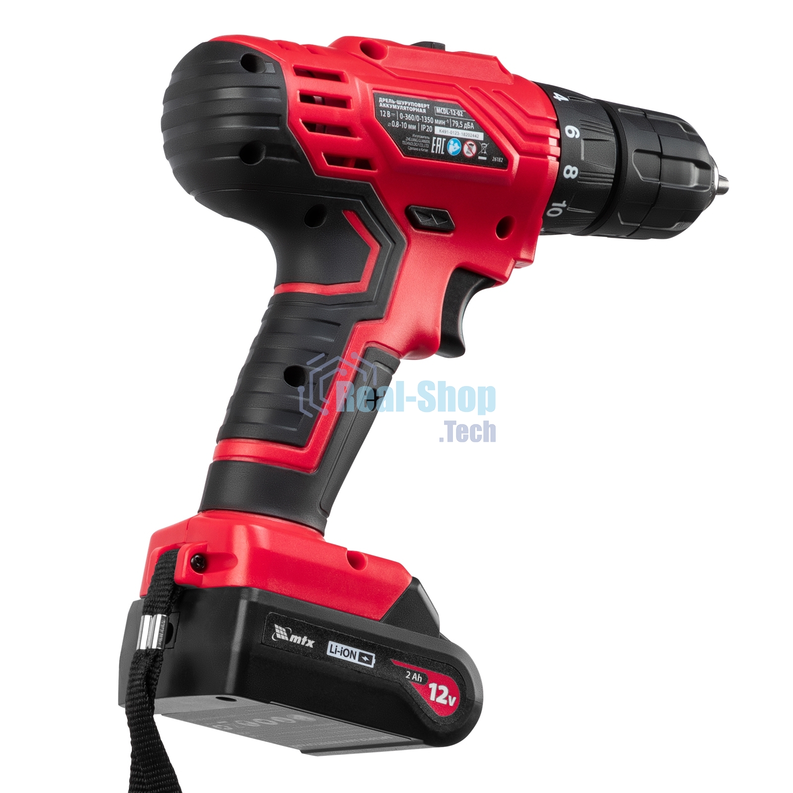 Дрель-шуруповерт аккумуляторная MTX MCDL-12-02, Аккумуляторная, 12В, 2 АКБ, Кейс