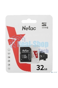 Флеш карта Netac P500 ECO 32Gb MicroSDHC C10 up to 80Mb/s, retail pack with SD Adapter