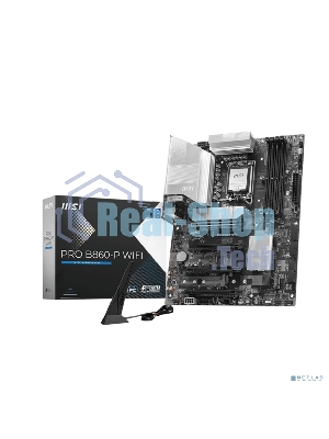 Материнская плата MSI PRO B860-P WIFI, LGA 1851, Intel B860, 4xDDR5, 4xSATA, 3xM.2, 1xPCIe 5.0 x16, 1xPCIe 4.0 x4, 2xPCIe 4.0 x1, 1xHDMI, 1xDP, 1xUSB-C, 1x 5Gb LAN, 2xUSB-A 3.2 Gen 2, 2xUSB-A 3.2 Gen 1, 4xUSB-A 2.0, 3x3.5 мм, 7.1, Wi-Fi 7, ATX