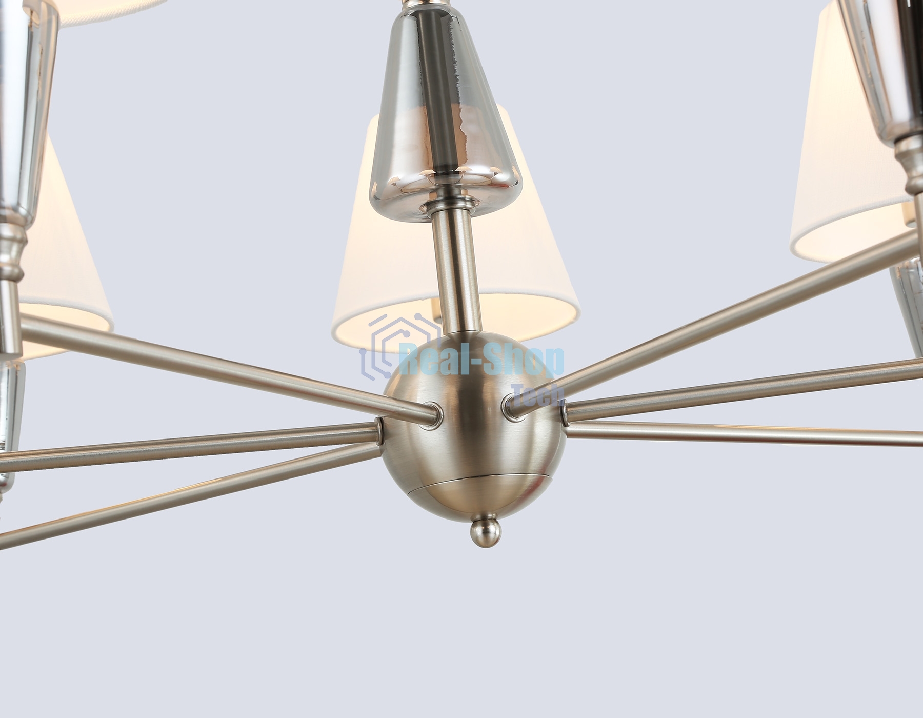 Люстра Ambrella light LH75256/7 SN/FR сатин никель/белый матовый E14*7 max 40W D860*520