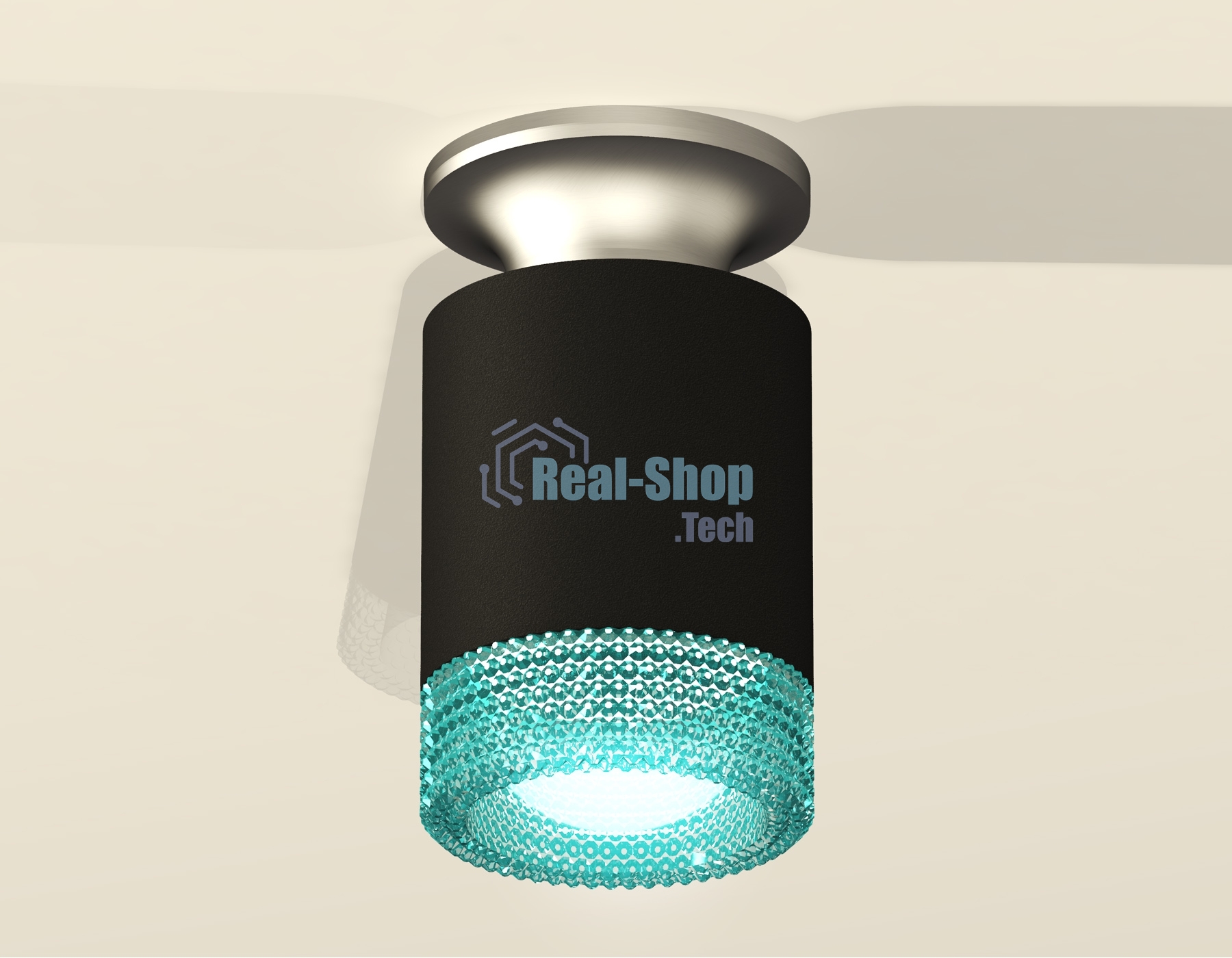 Светильник Ambrella Light XS6302142 SBK/MCH/BL черный песок/хром матовый/голубой MR16 GU5.3 (N6904, C6302, N6153)