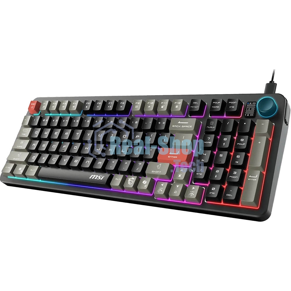 Клавиатура MSI GK110 черный/серый USB for gamer LED (S11-04RU258-HH9)