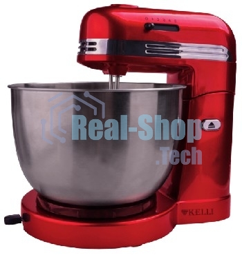 Миксер с чашей Kelli KL-5071 220-240 В, 50/60 Гц, 500 Вт 5 скоростных режимов Съемные насадки Насадка для замешивания теста Венчики для взбивания Съемная металлическая чаша: 3,5 л. Рычаг для смещения чаши Кнопка для наклона блока