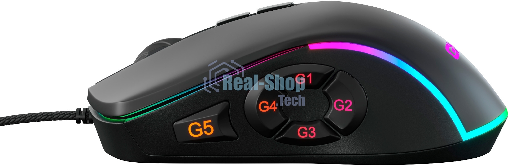 Мышь проводная GMNG XM003 черный, 32000 dpi, USB, кнопки - 10