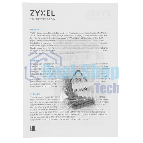 Точка доступа Zyxel NebulaFlex Pro WBE510D, Wi-Fi 7 (BE6500), MU-MIMO 4x4:2 + 2x2, двойные антенны (стена-потолок), 1xLAN 2.5GE