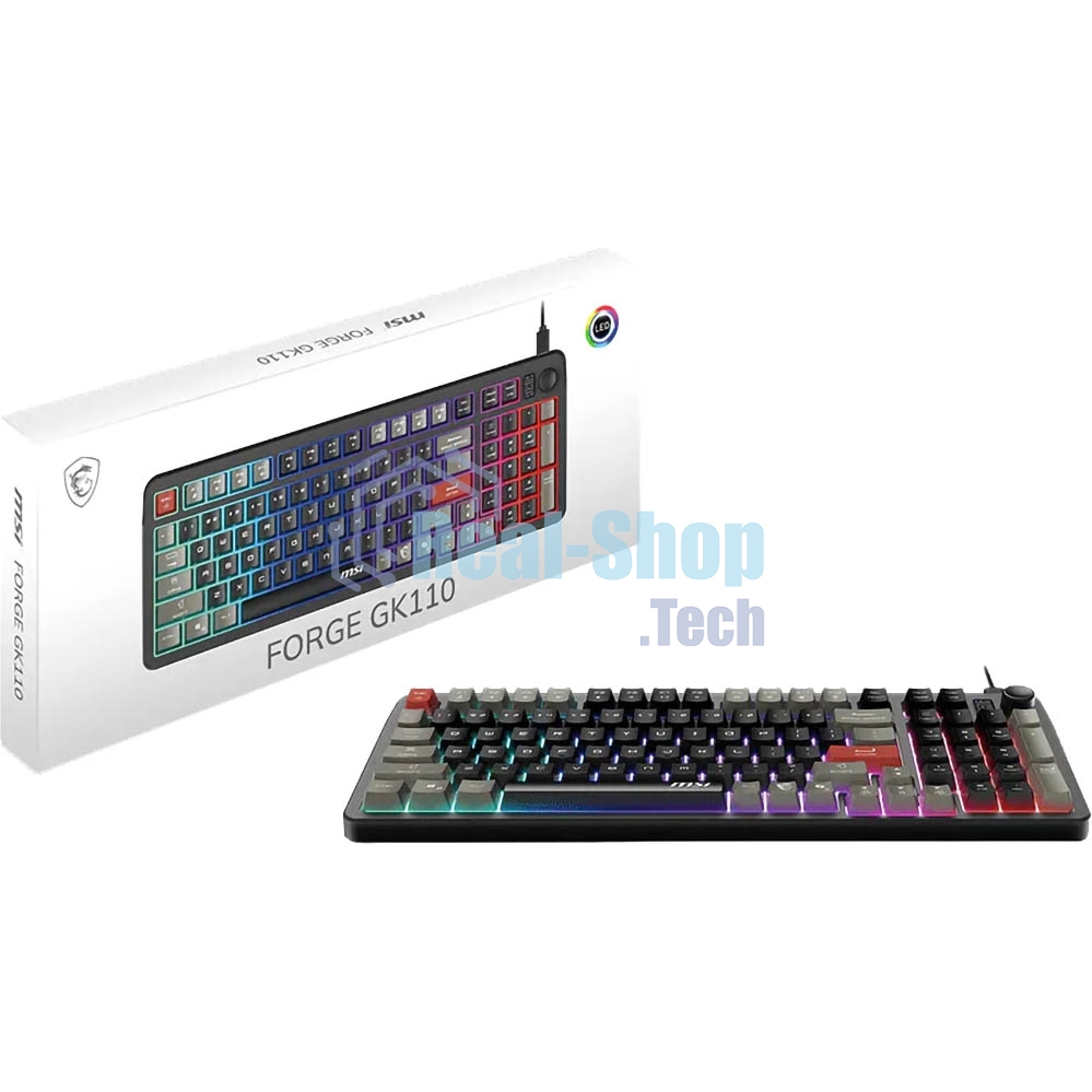 Клавиатура MSI GK110 черный/серый USB for gamer LED (S11-04RU258-HH9)