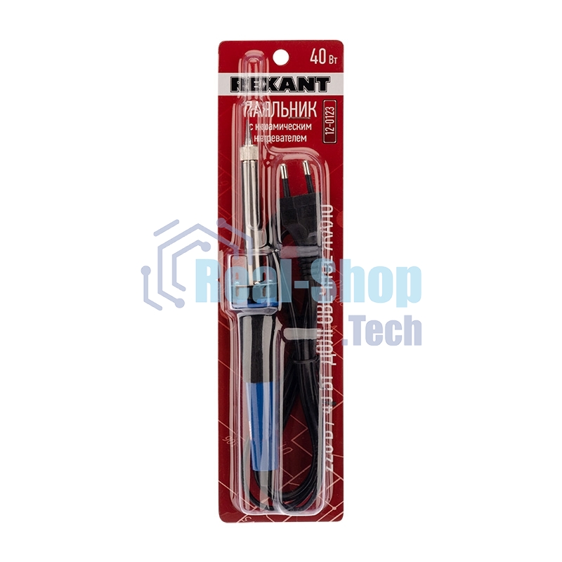 Паяльник Rexant с керам. нагревателем долговечное жало 220В/40Вт