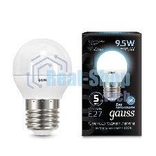 Лампа светодиодная Gauss LED Шар E27 9.5W 950lm 4100K 1/10/50