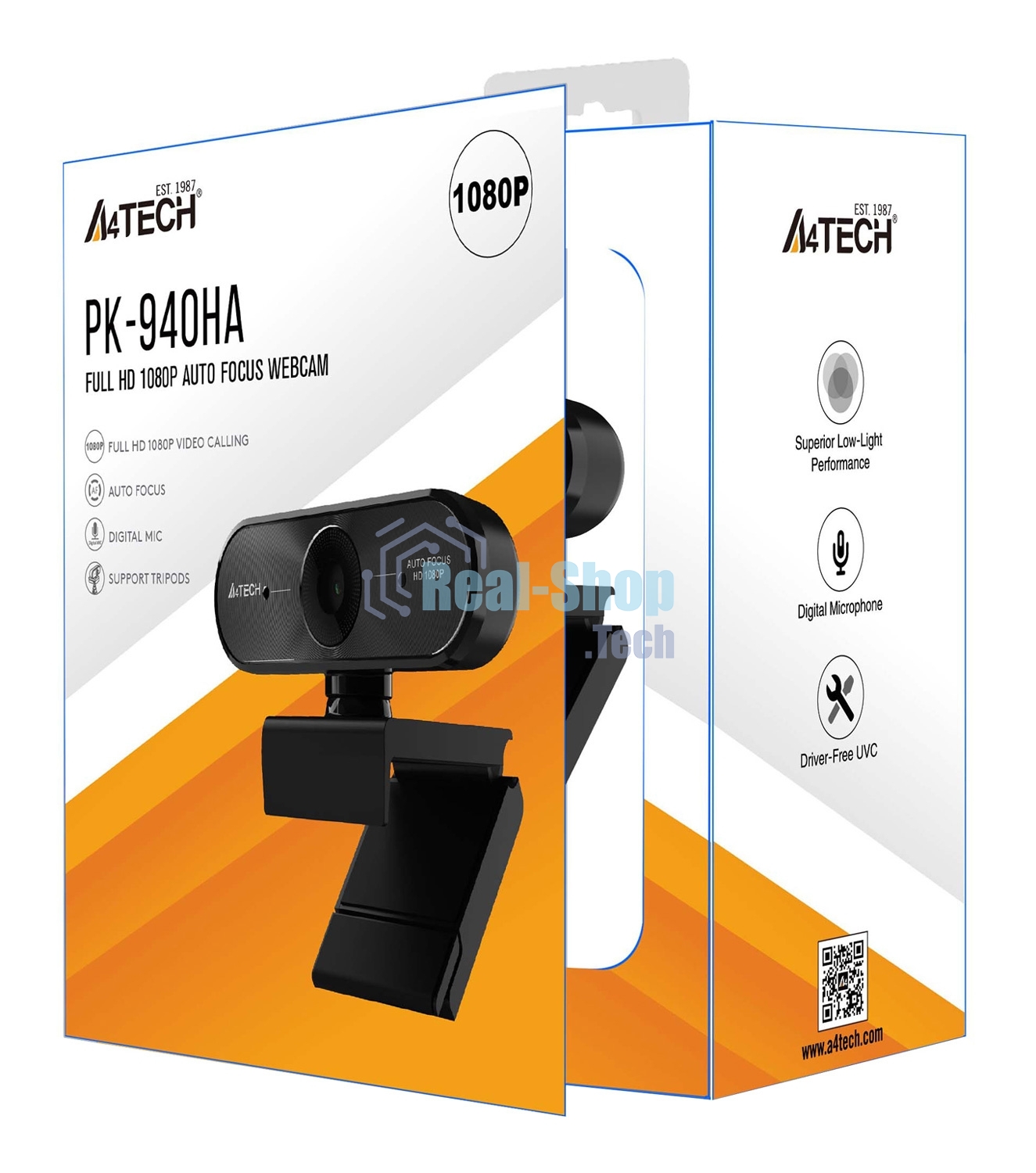 Веб-камера A4Tech PK-940HA черный 2Mpix (1920x1080) USB2.0 с микрофоном