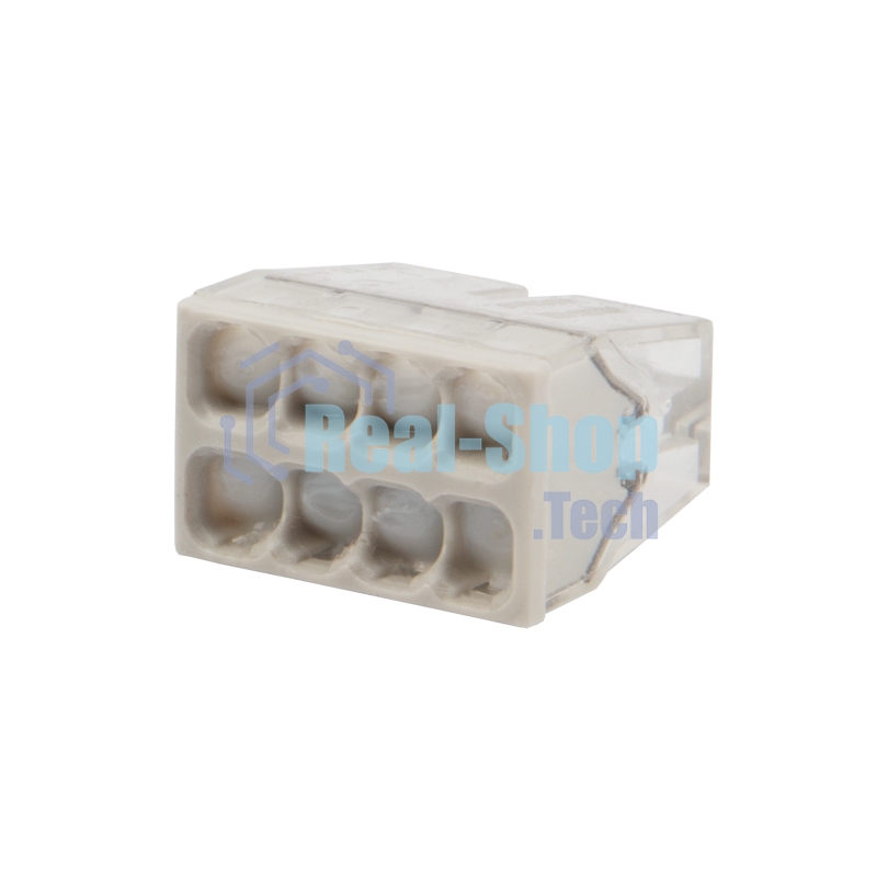 Экспресс-клемма с пастой Rexant СМК 2273-248, 8-проводная 0.5-2.5 мм², прозрачная (50 шт./уп.)