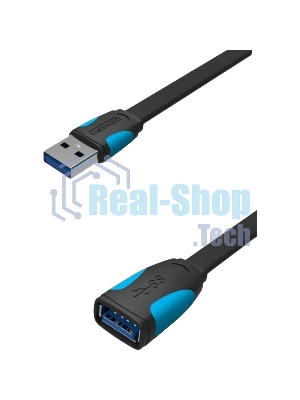 Кабель-удлинитель Vention USB 3.0 AM/AF - 2 м плоский VAS-A13-B200