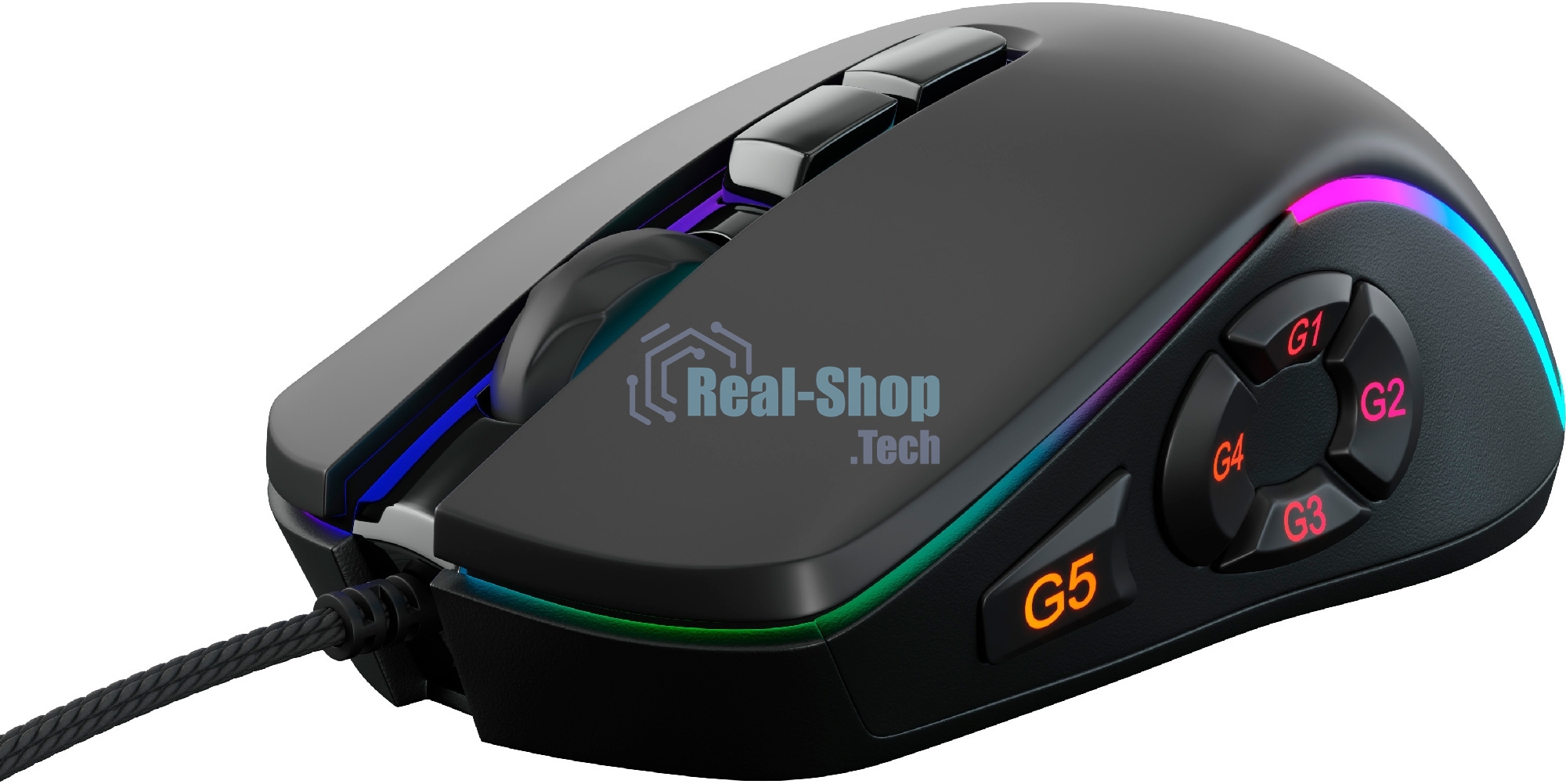 Мышь проводная GMNG XM003 черный, 32000 dpi, USB, кнопки - 10