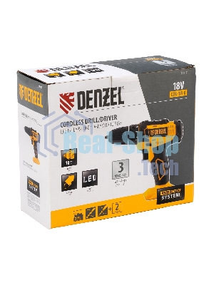 Дрель-шуруповерт Denzel CDL-18-0, 18 В, 0 Ач, 30 Нм, щеточный