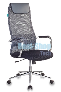 Кресло руководителя Бюрократ KB-9N/DG/TW-12 серый TW-01 TW-11 сетка крестовина хром