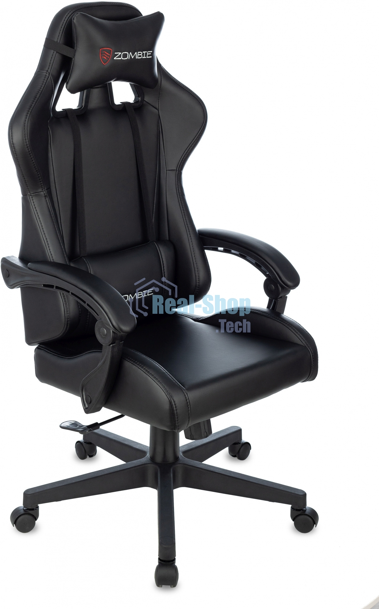 Кресло игровое Бюрократ Zombie GAME TETRA черный/карбон эко.кожа крестов. пластик