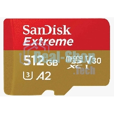 Флеш карта microSD 512Gb SanDisk microSDXC Class 10 UHS-I A2 C10 V30 U3 Extreme 190MB/s