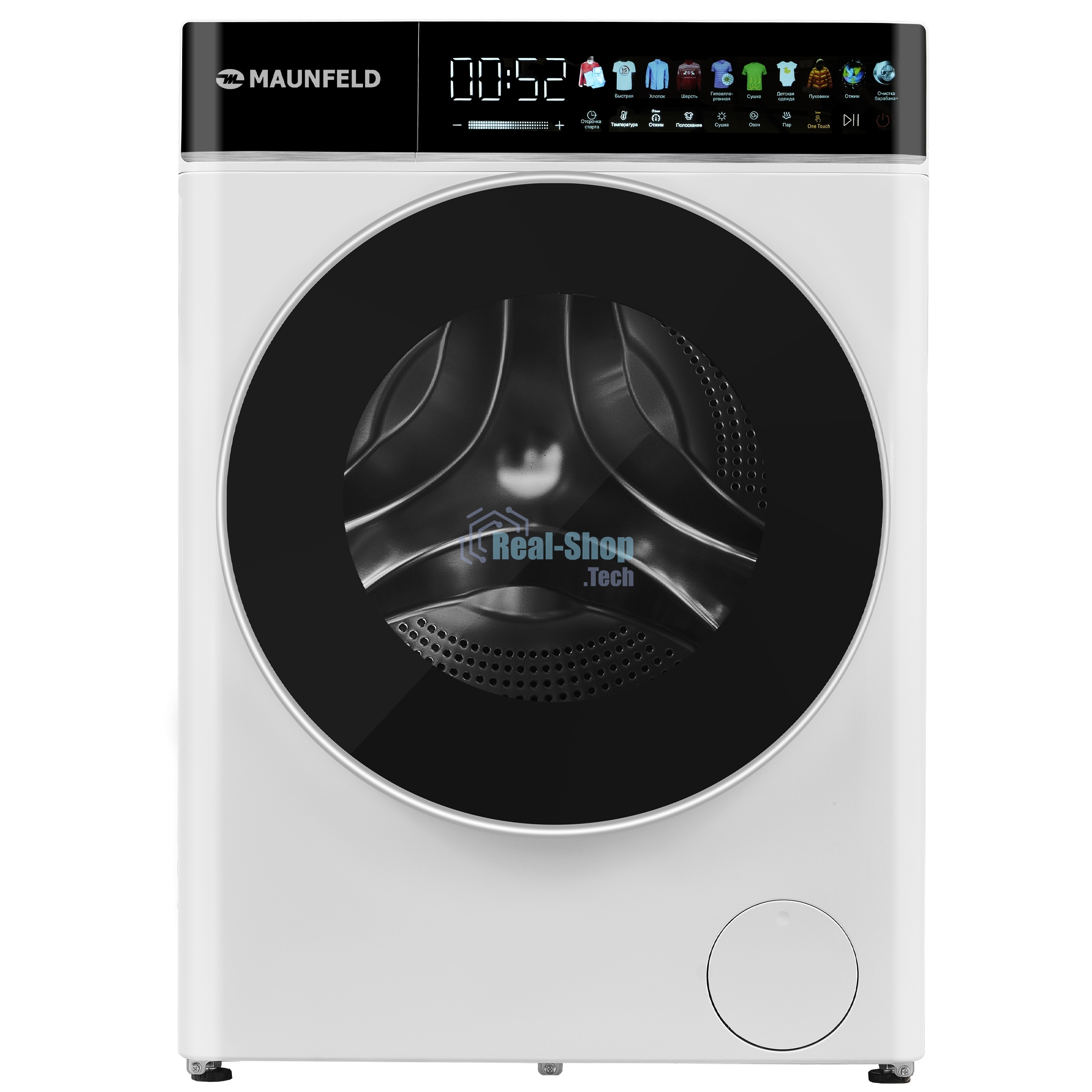 Стирально-сушильная машина Maunfeld MFWD1295WH05 белый, загрузка фронтальная 9 кг, 1200 об/мин., класс: В