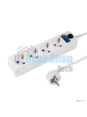 Сетевой фильтр PROconnect STANDARD 4 гнезда, 3 м, 3х0.75 мм², с/з + автовыкл., белый