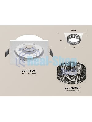 Комплект встраиваемого светильника Ambrella light XC8061031 SWH/BK белый песок/тонированный GX53 (C8061, N8484)