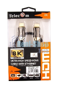 Кабель HDMI 19M/M,ver. 2.1, 8K@60 Hz 0.5m метал разъемы, нейлоновая оплетка Telecom TCG300-0.5M Кабель HDMI 19M/M,ver. 2.1, 8K@60 Hz 0.5m метал разъемы, нейлоновая оплетка Telecom