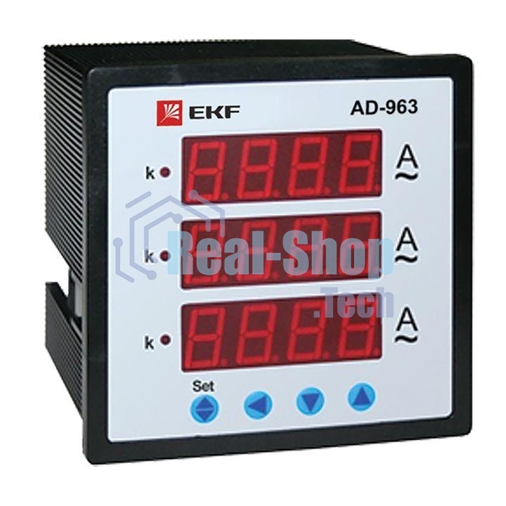 Амперметр цифровой AD-963 на панель 96х96 трехфазный EKF ad-963