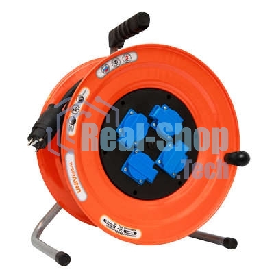 Удлинитель силовой на катушке 4х30 м с заземл. 16А IP44 У16-046 термо КГ 3х2.5 розетки с защ. крышкой UNIVersal 9633327