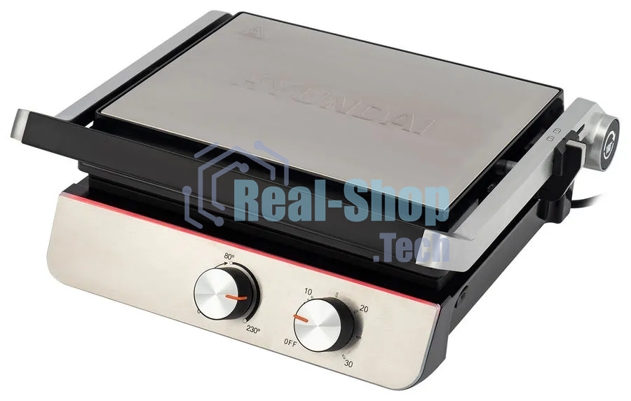 Гриль электрический Hyundai HYG-5047 2200Вт черный/черный