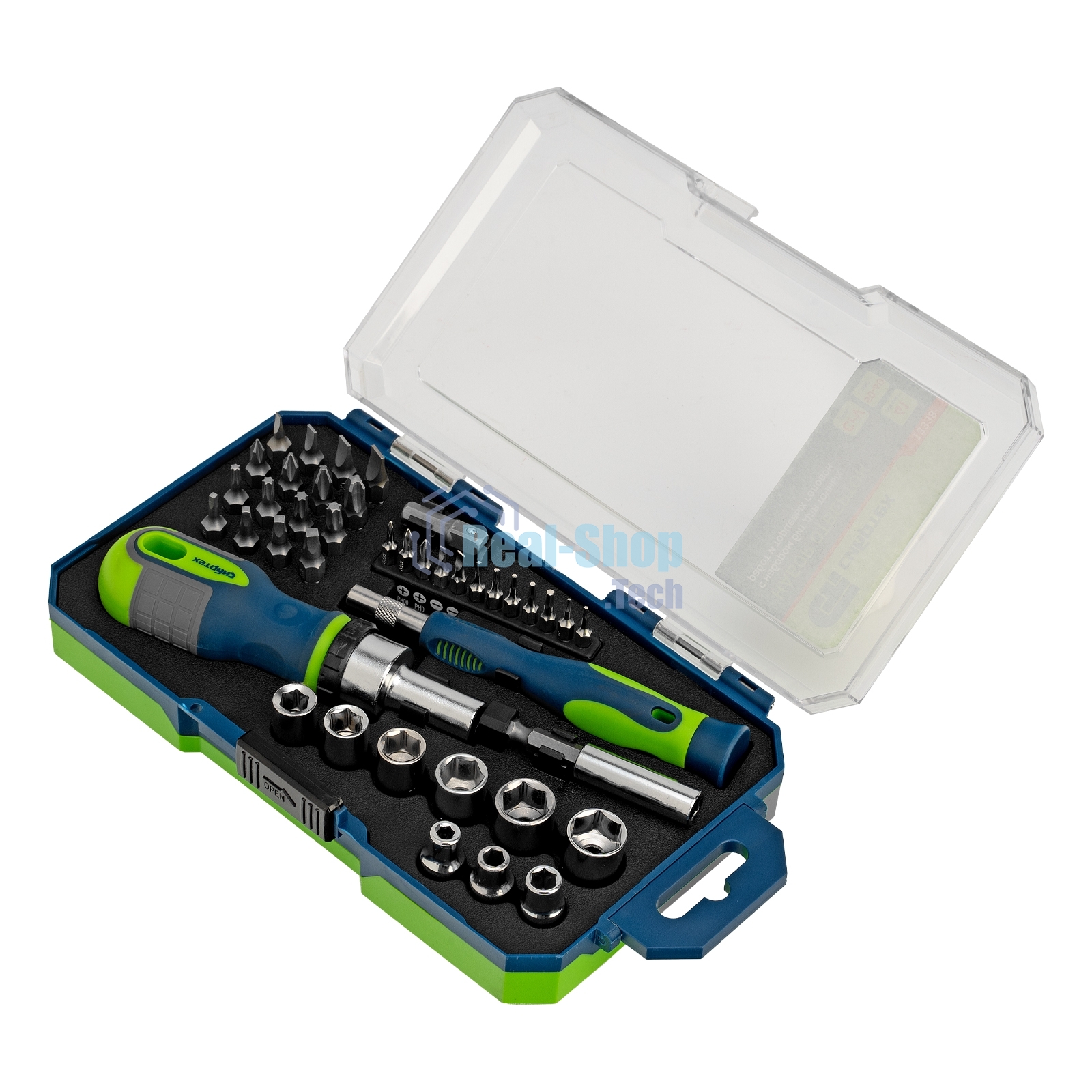 Отвертки Сибртех реверсивные с набором бит и торцевыми головками, 41 шт